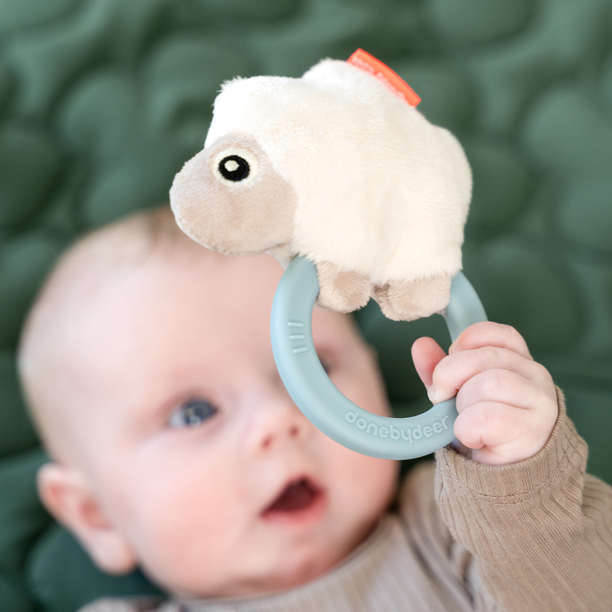 Sensory rattle w/teether Sheepy
